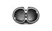 BMW R 100 modelo Tapa de válvula, negro con bordes pulidos, 4 costillas
