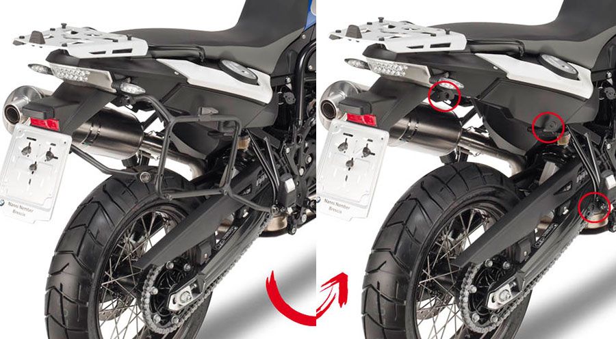 BMW F650GS (08-12), F700GS & F800GS (08-18) Soporte lateral para maletas-Rapid