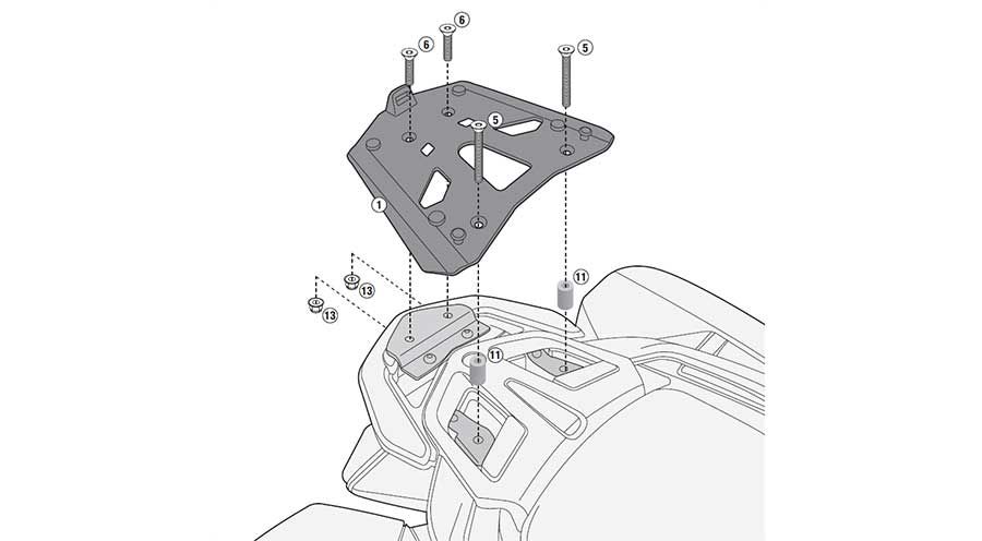 BMW R 1200 RT, LC (2014-2018) Soporte para topcase-Aluminium