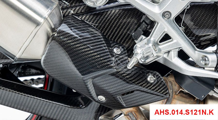BMW S1000R (2021- ) Escudo térmico inferior de carbono para escape