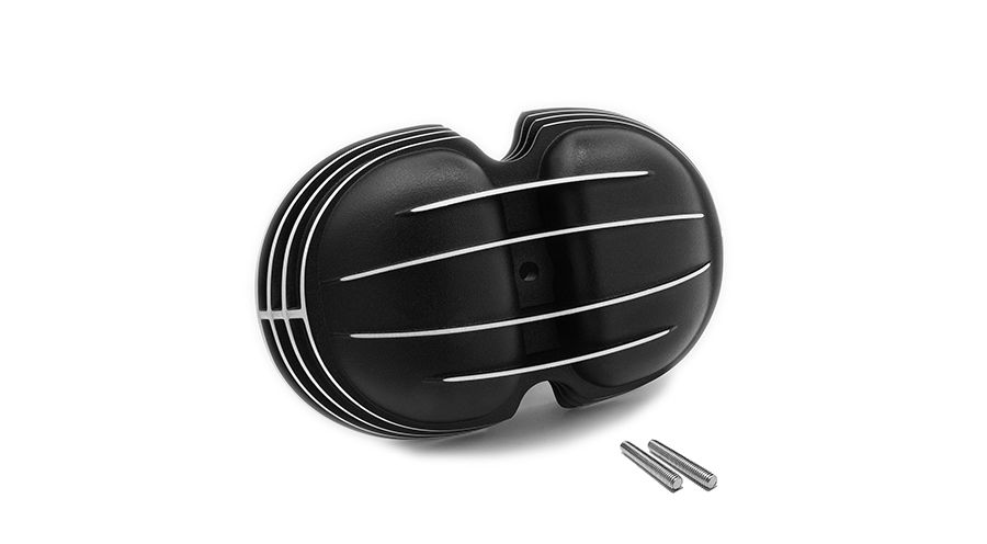 BMW R 100 modelo Tapa de válvula, negro con costillas y bordes pulidos, 4 costillas