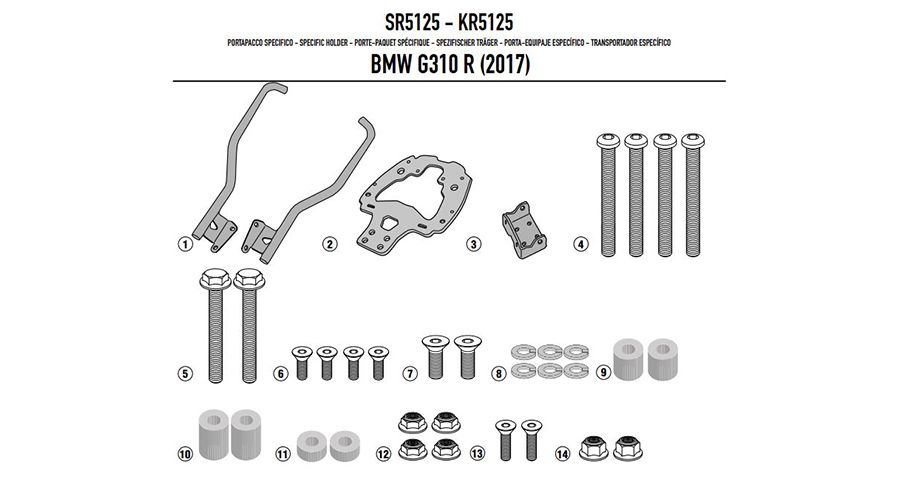 BMW G 310 R Soporte para Topcase