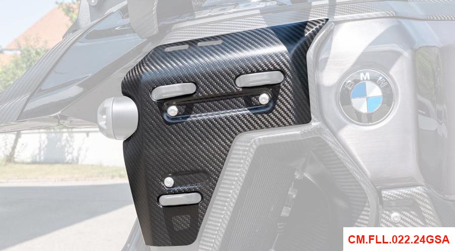 BMW R1300GS & Adventure Cubierta de carbono para enfriador con agujeros para sujetar bolsas