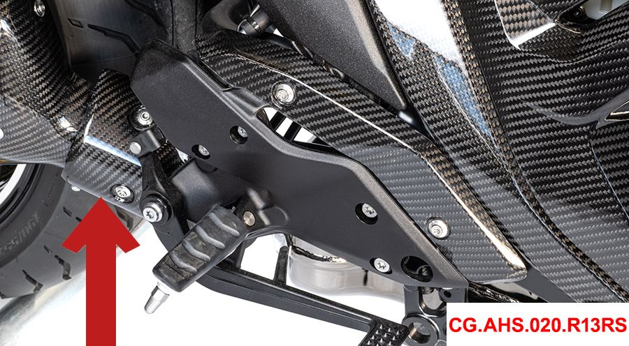 BMW R1300R Protector de carbono inferior para escape