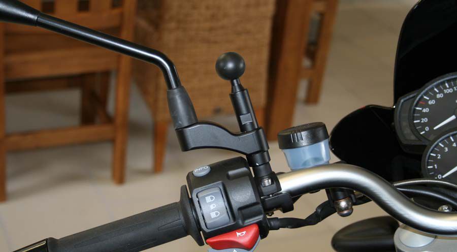 BMW R1200GS (04-12), R1200GS Adv (05-13) & HP2 Soporte de espejo para GPS
