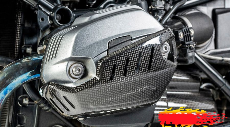 BMW R nine T Cubierta de carbono para lado izquierdo (protección para cilindros)